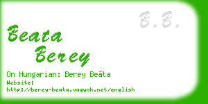 beata berey business card